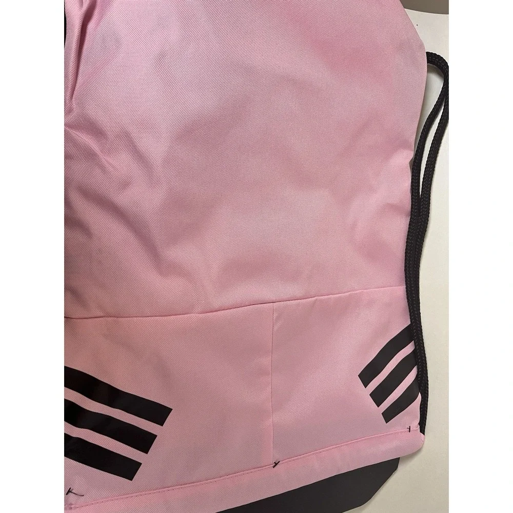 Adidas Stadium Sackpack Drawstring Gym Bag‎ True Pink Black OSFA NEW